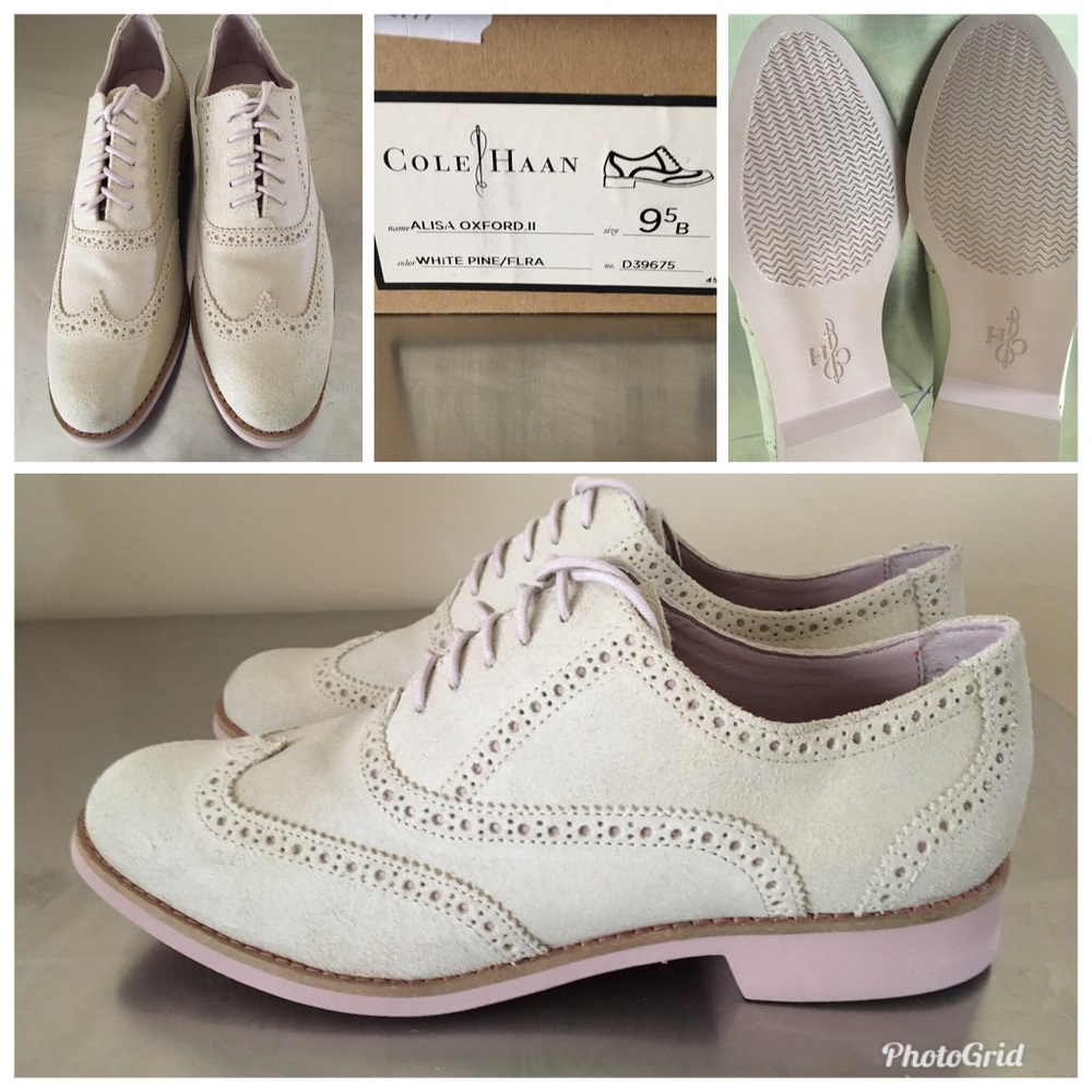 Cole Haan 9.5B Alisa Oxford II White Pine Shoes